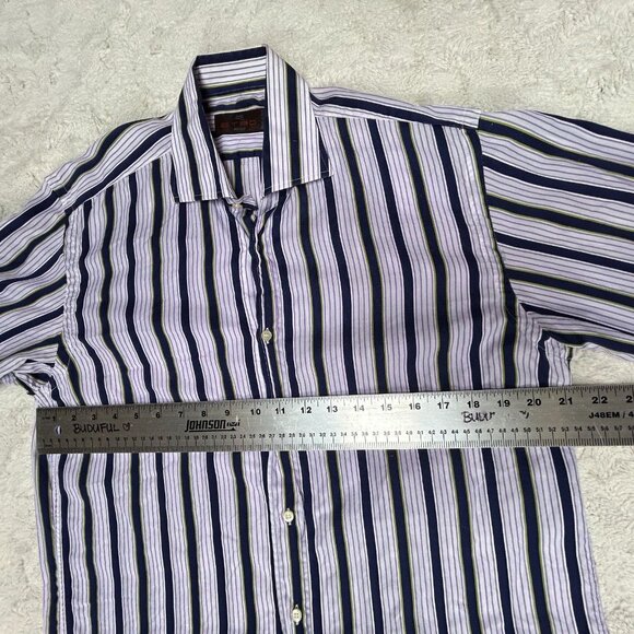Etro Milano Made in Italy Mens Sz 39 Button Up Striped Casual Shirt Long Sleeve - Picture 4 of 7